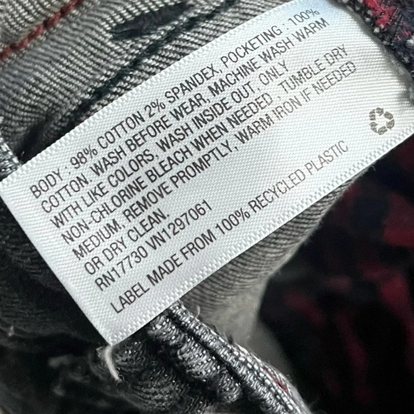 Oshkosh Genuine Kids • Distressed Black Skinny Plaid Patch Jeans - Picture 6 of 7